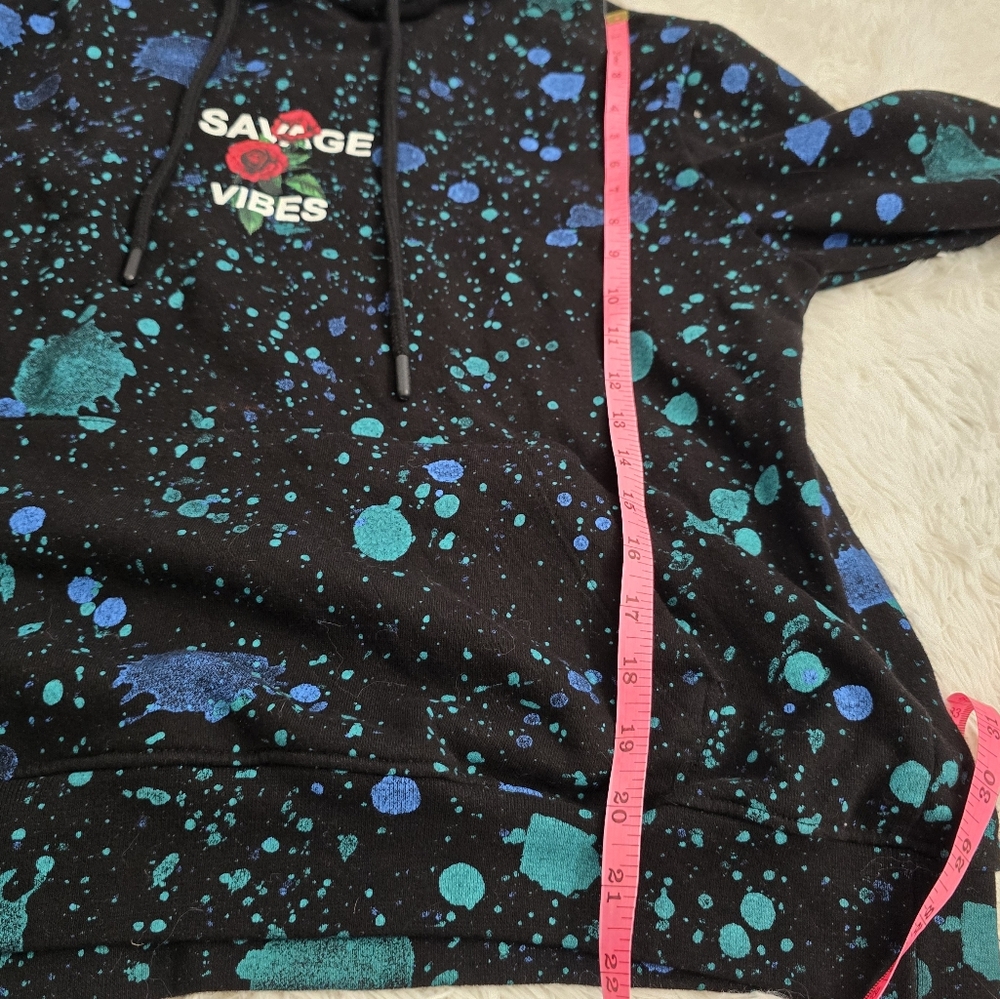 Upstanders Limited Edition Savage Vibes Rose Paint Splatter Streetwear Hoodie S - Picture 10 of 12